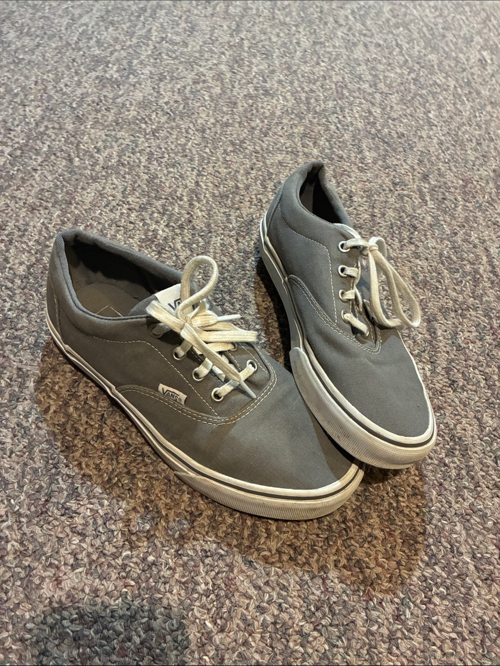 Vans Gray Canvas Low-Top Lace-Up Sneakers